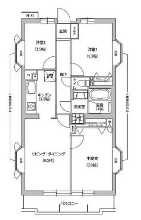 ドームズ芦花公園 7階階 間取り