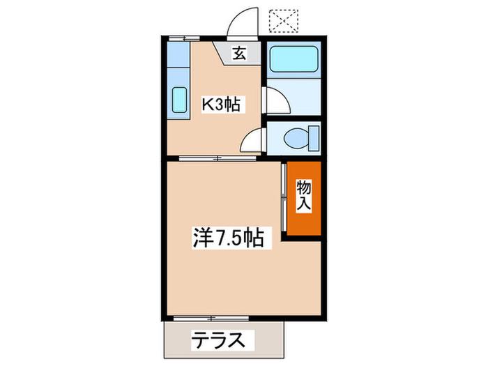 イーハトーブ海老名(1K/1階)の間取り写真