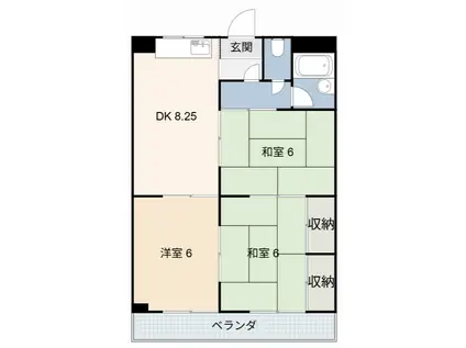 グランドビル永吉(3LDK/3階)の間取り写真
