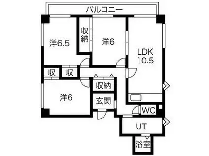 レジデンスRS(3LDK/5階)の間取り写真