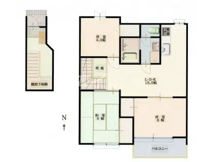 グリーンピア南輝 A棟(3LDK/2階)の間取り写真
