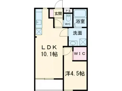 ソラーナ大塔(1LDK/1階)の間取り写真