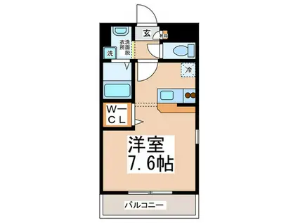 アンプルールユートピア(ワンルーム/1階)の間取り写真