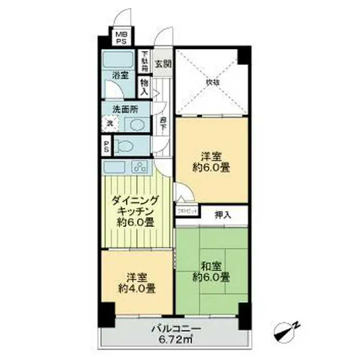 ライオンズヒルズ松戸 3階階 間取り