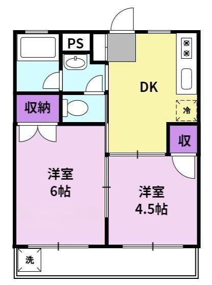 コーポレーティッドナカシマ(2DK/2階)の間取り写真
