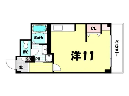 マーキス・リー(1K/2階)の間取り写真