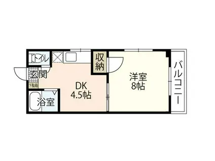 カーサ新町(1DK/1階)の間取り写真