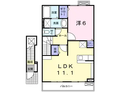 サンリットミヤハラ(1LDK/2階)の間取り写真