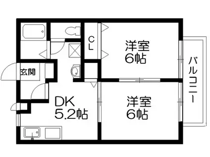 アヴァンス(2DK/2階)の間取り写真