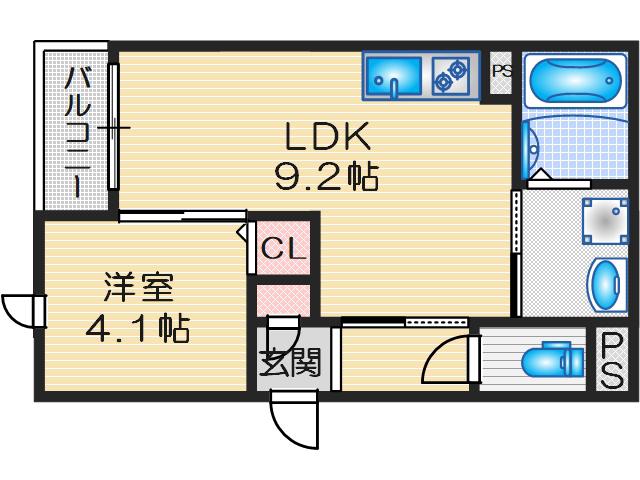TS岡上の町(1LDK/3階)の間取り写真