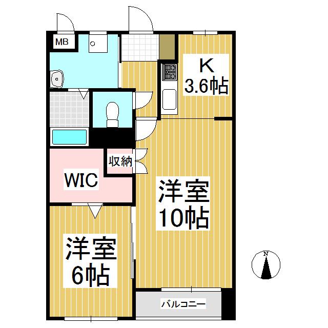 フラッツ幸B棟(1LDK/1階)の間取り写真