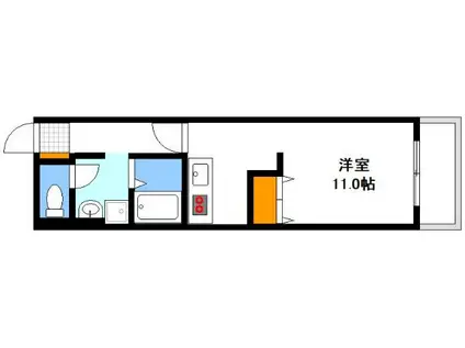 リバーウォーク広瀬(ワンルーム/2階)の間取り写真