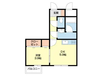 ライオンズマンション高田(1DK/7階)の間取り写真