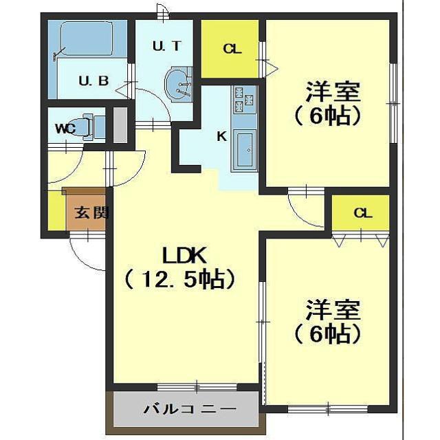 VENUS COURT(2LDK/3階)の間取り写真