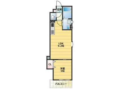 クリエオーレ郡津I(1LDK/3階)の間取り写真
