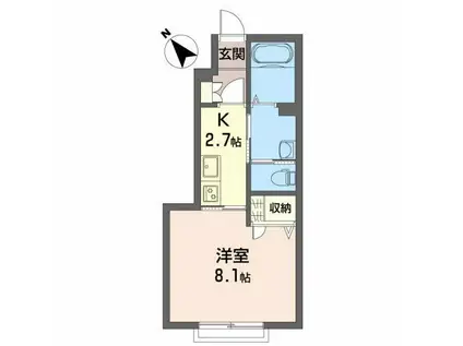 シャーメゾン千田B(1K/1階)の間取り写真