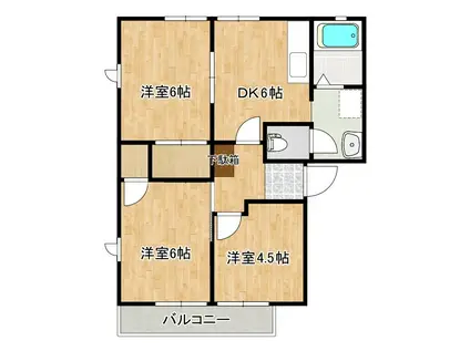 ベルジュール(3DK/2階)の間取り写真