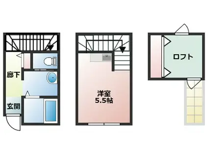 採充EVOLUTION(1K/2階)の間取り写真