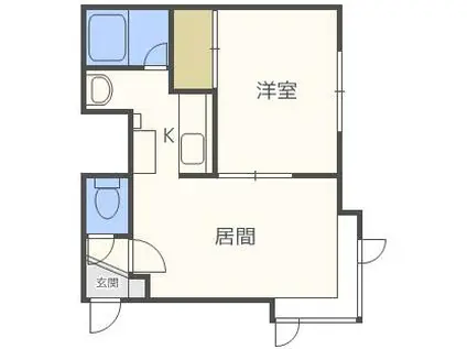 KSアパート(1LDK/3階)の間取り写真