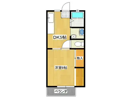 ソレーユ・ナカジマ(1DK/2階)の間取り写真