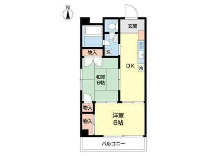 近藤ビル(2DK/5階)の間取り写真