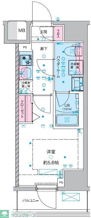 GENOVIA西川口III(1K/7階)の間取り写真