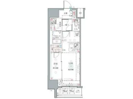 クレヴィスタ名古屋上前津(1LDK/5階)の間取り写真