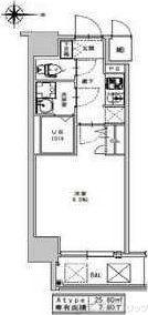 S-RESIDENCE江坂ALEGRIA(1K/6階)の間取り写真