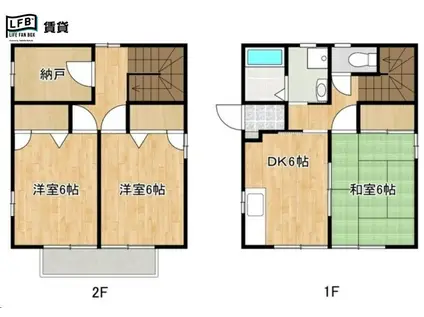 ベルコート泉A・B(3DK)の間取り写真