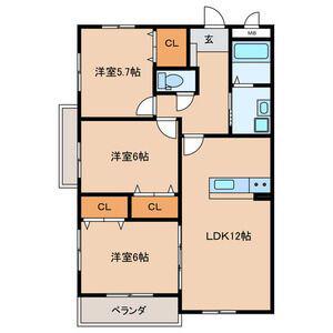プレステージ加奈陀III(3LDK/3階)の間取り写真