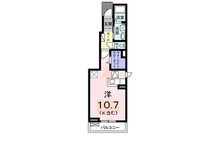 ヴィラ・ルーチェA(ワンルーム/1階)の間取り写真