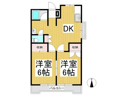 佐久昭和ビル(2DK/3階)の間取り写真