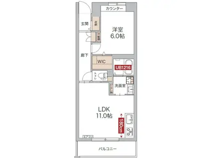 リージュ(1LDK/3階)の間取り写真
