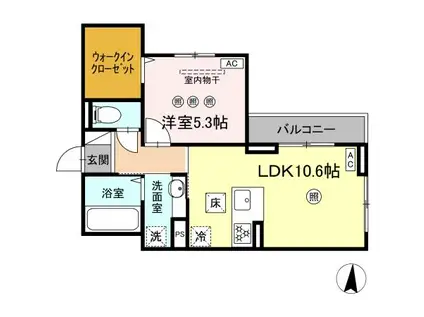 CAMPHORAI(1LDK/2階)の間取り写真