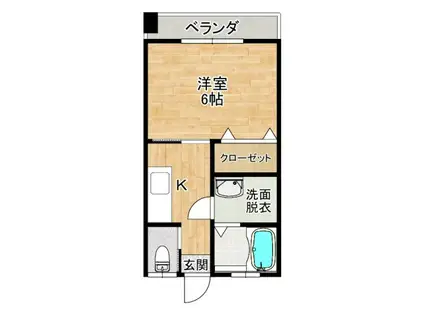 渡部ビル(1K/3階)の間取り写真