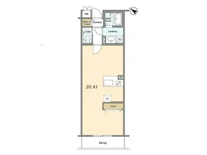 BLESS北新宿(ワンルーム/3階)の間取り写真