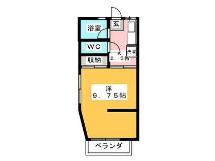 マリーンハイツ(1K/2階)の間取り写真