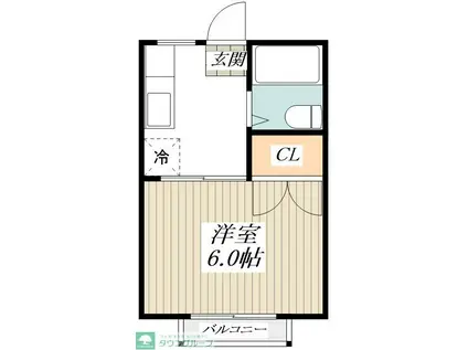 ラベンダーハイツ(1K/2階)の間取り写真