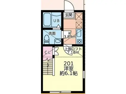 SOLARIS(1K/2階)の間取り写真