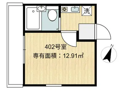 シャンテ東陽町(1K/4階)の間取り写真