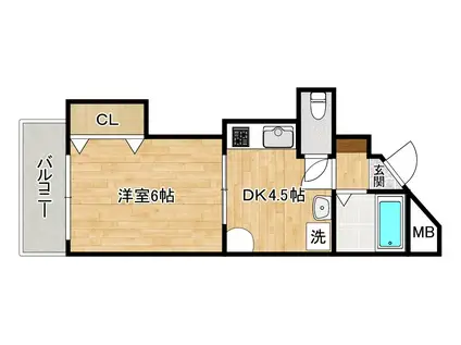 馬借タカヤコーポレーションビル(1DK/3階)の間取り写真