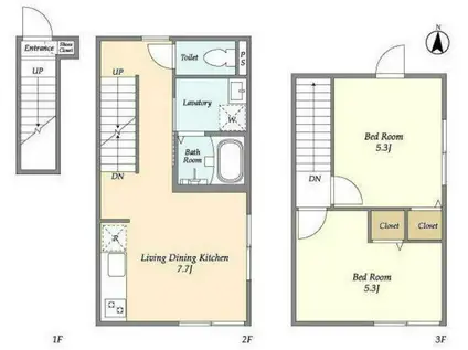 ミハス上高井戸(2DK/2階)の間取り写真