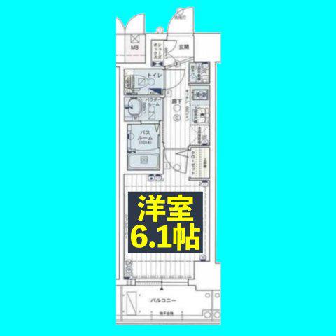 エステムコート名古屋新栄IIIグローリィ(1K/13階)の間取り写真
