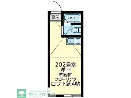 ユナイト東門前モンターナの杜(ワンルーム/2階)の間取り写真