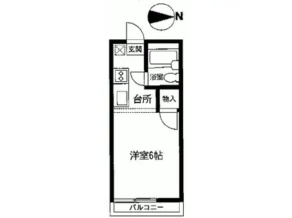 プティキャッスル(1K/2階)の間取り写真