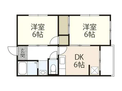 藤ライフ(2DK/2階)の間取り写真