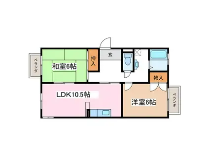 清水東レジデンス(2LDK/3階)の間取り写真