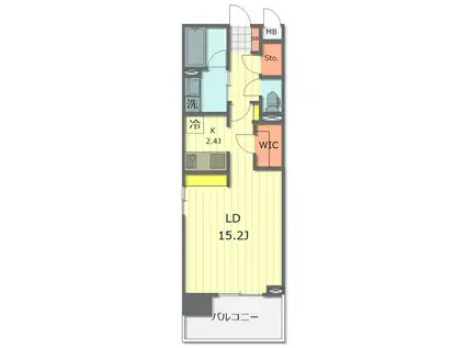 S-FORT宇都宮(1K/13階)の間取り写真