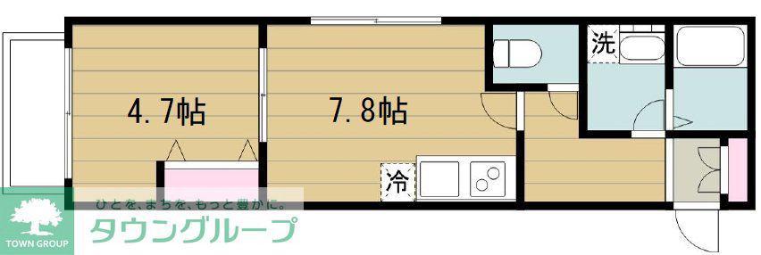 タウンコード南品川(1DK/1階)の間取り写真