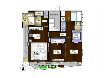 TRE VIRTU(2LDK/1階)の間取り写真